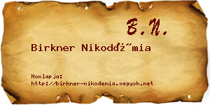 Birkner Nikodémia névjegykártya